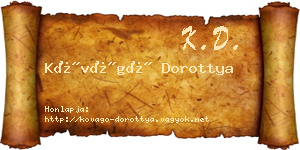 Kővágó Dorottya névjegykártya